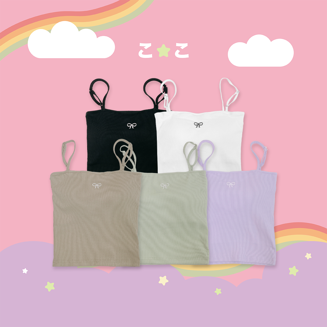 \ Bra Top / 蝴蝶結刺繡胸墊背心