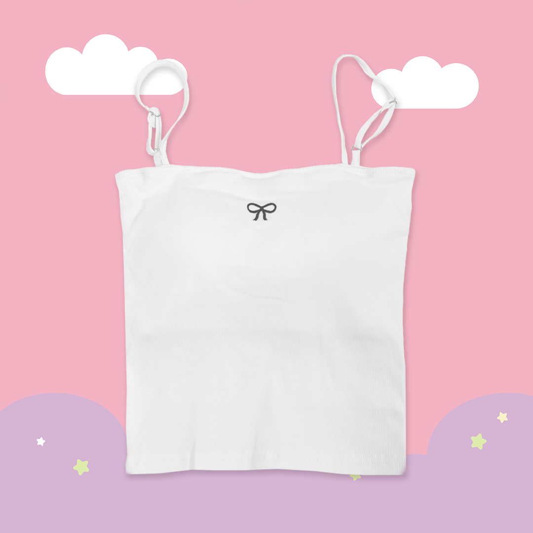 \ Bra Top / 蝴蝶結刺繡胸墊背心