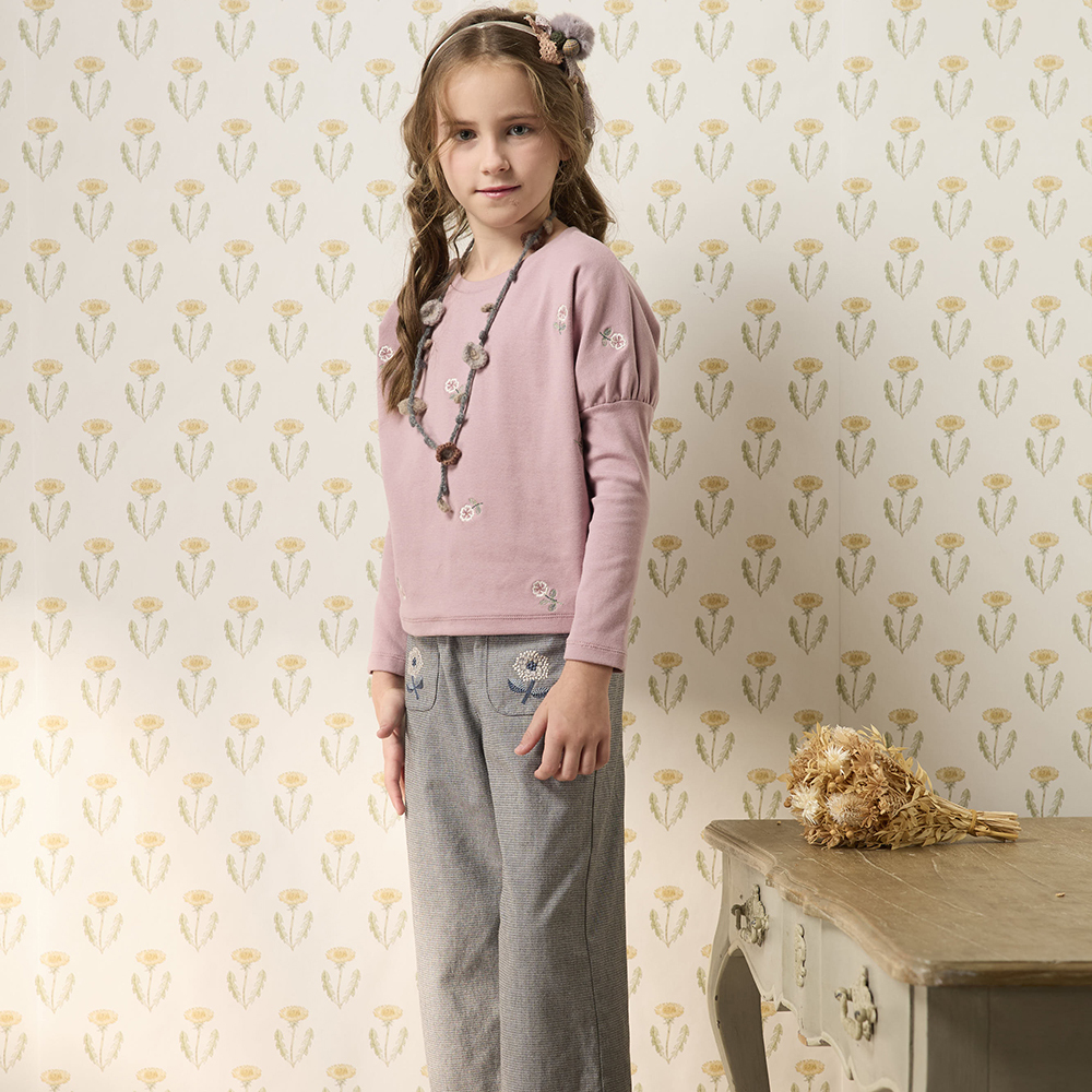 PIPPY 精緻小花刺繡棉質上衣 紫