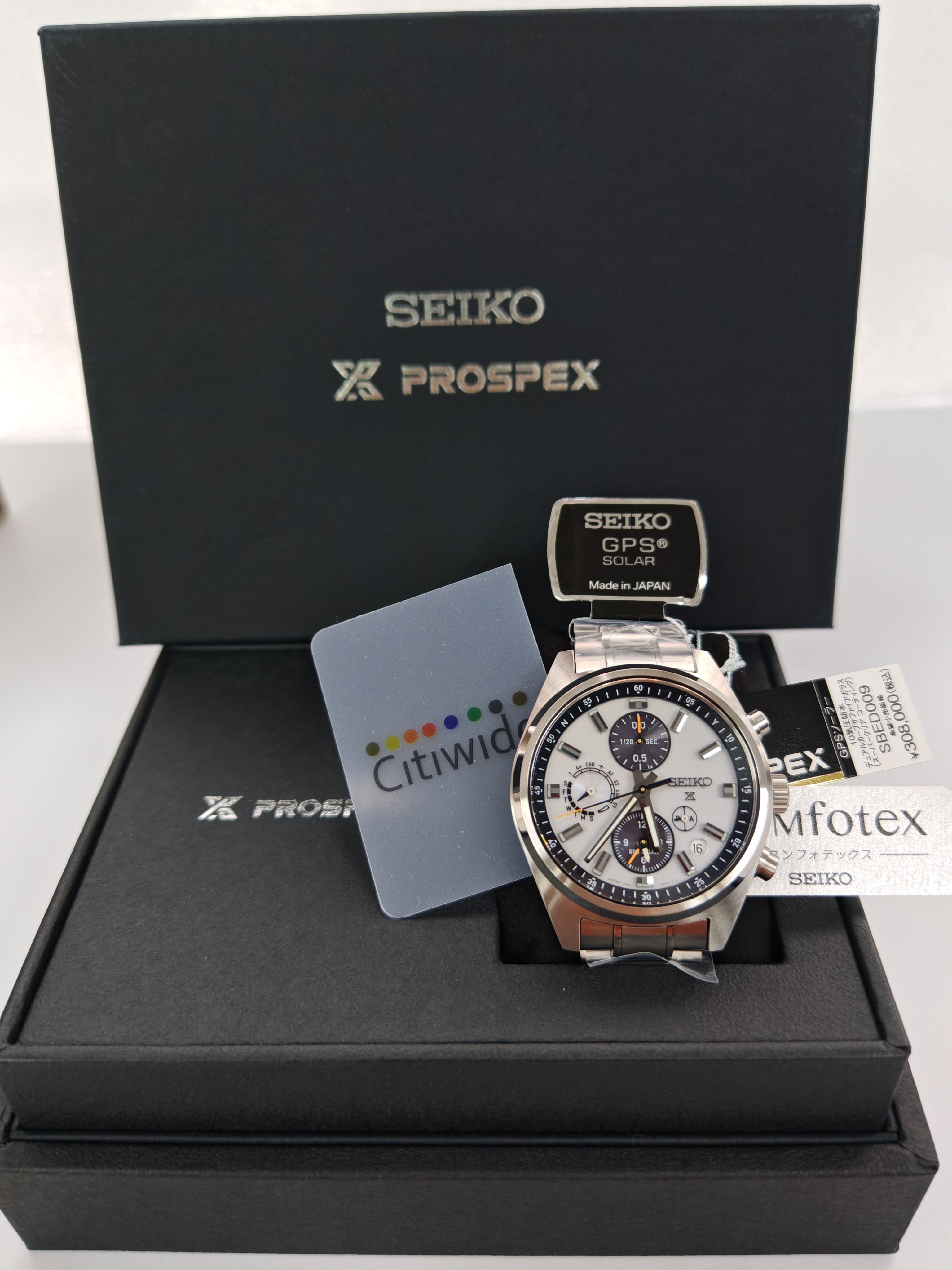 Seiko 精工 Prospex SPEEDTIMER Solar GPS satellite radio World time metal men's watch SBED009/SSH165 太陽能 GPS 衛星收音機 世界時間 金屬 男士腕錶