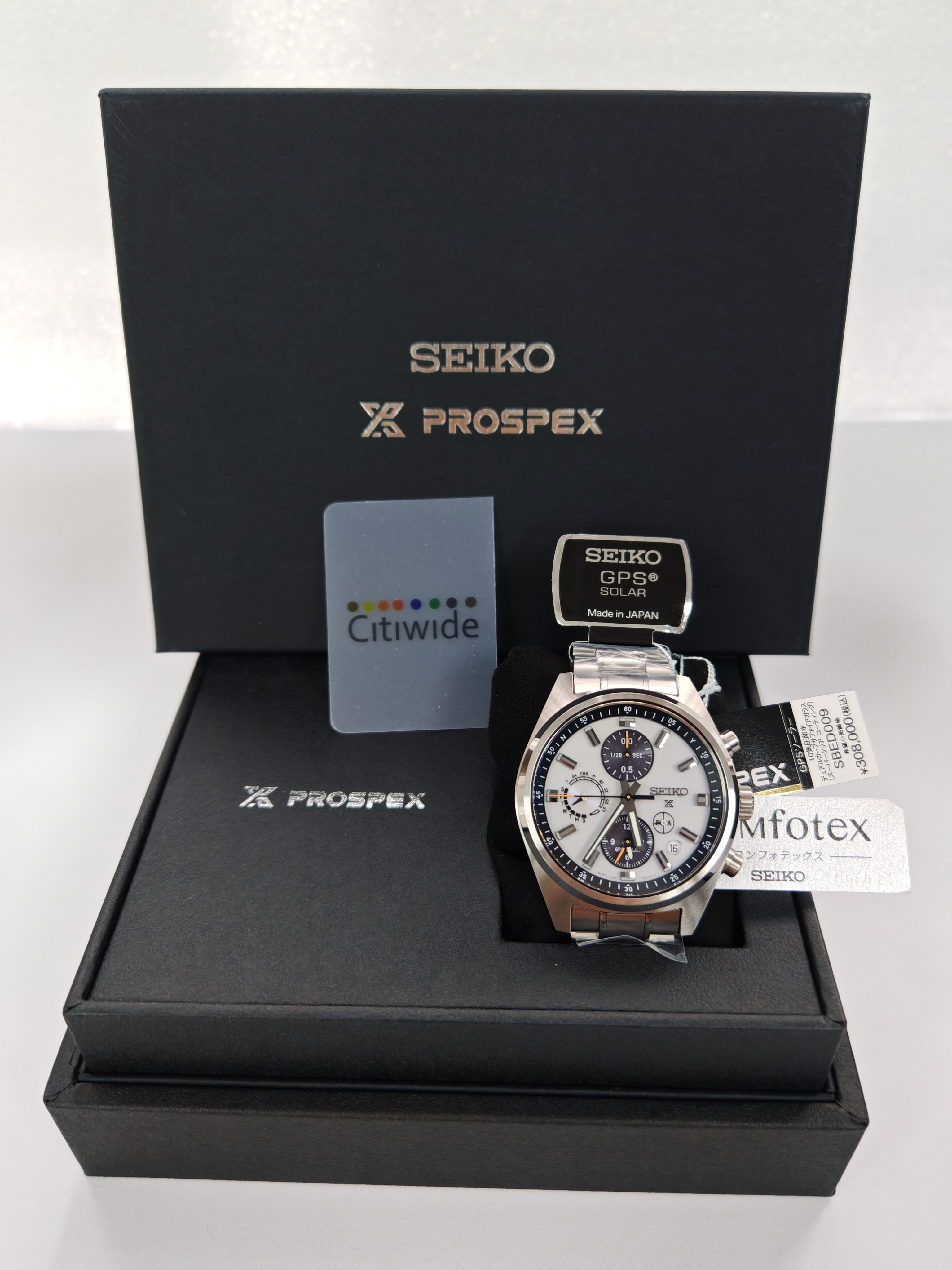 Seiko 精工 Prospex SPEEDTIMER Solar GPS satellite radio World time metal men's watch SBED009/SSH165 太陽能 GPS 衛星收音機 世界時間 金屬 男士腕錶
