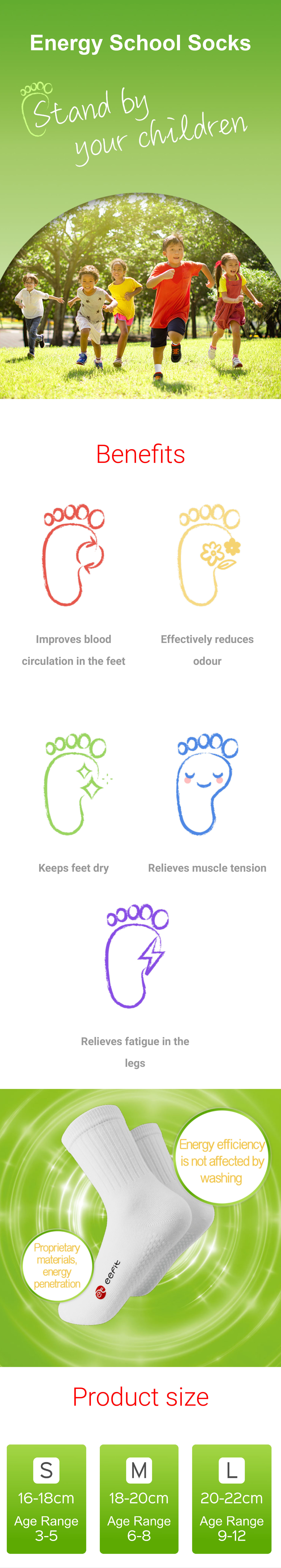 eefit - Energy School Socks Feature and Benefit