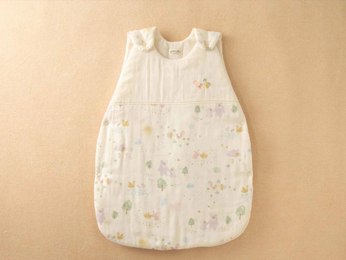 My Little Tailor - 有機棉日本BB睡袍 + 枕頭禮品套裝・自然白色 (2件入)