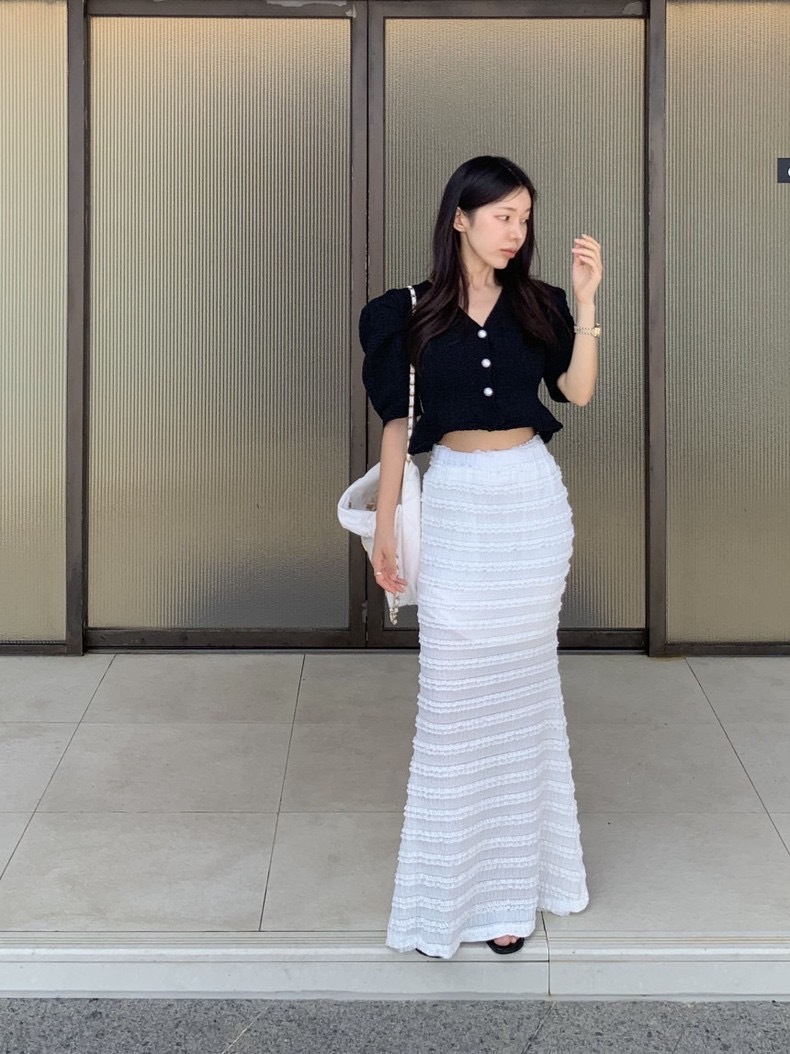 絕美彈力緹花蕾絲魚尾裙