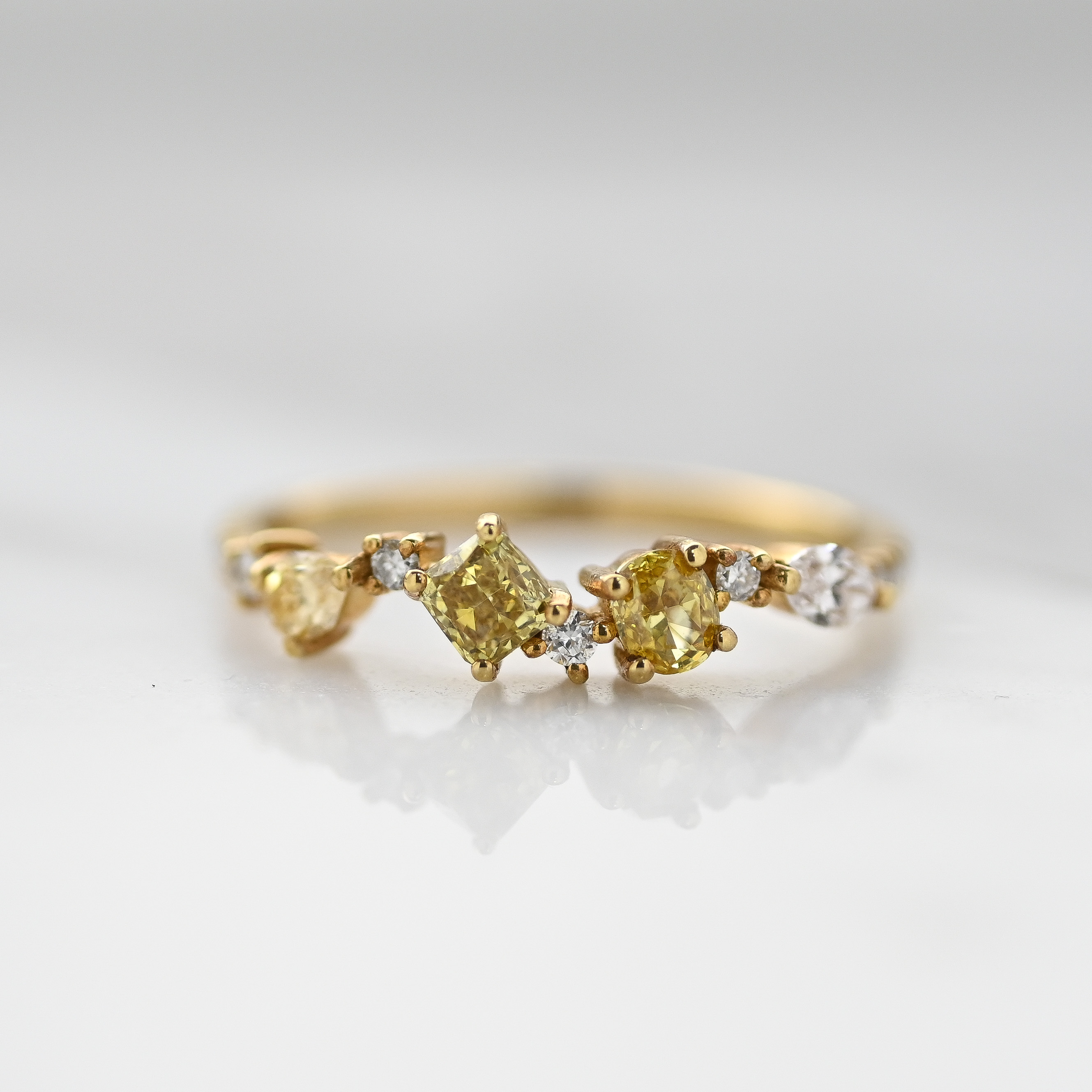 18K Color Diamond Ring