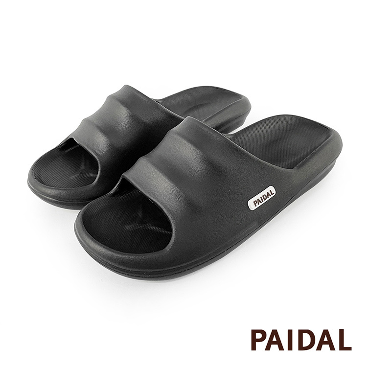 Paidal x 日本設計 雲朵防滑輕量室內室外拖鞋-男女款黑