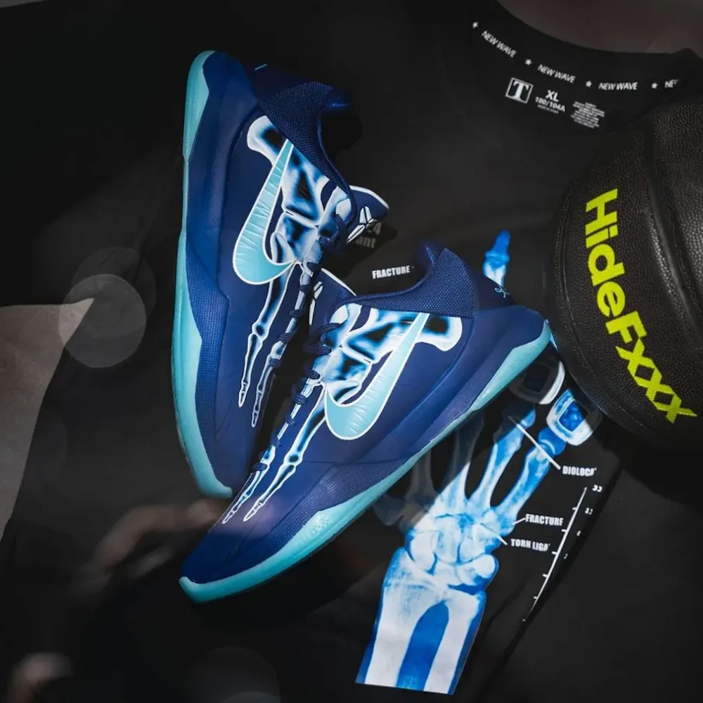 Nike Kobe 5 Protro Deep Royal Blue 萬聖節 腳掌骨骼 X光圖像 夜光 Air Zoom 男生籃球鞋 HJ4303-400