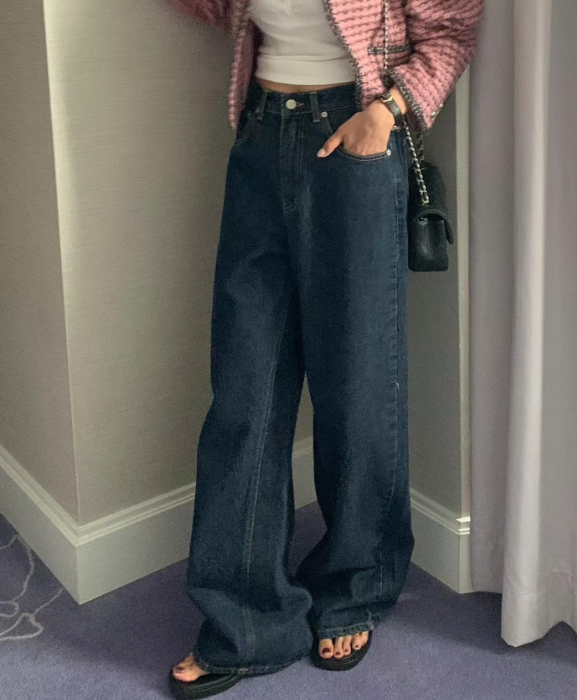 [現貨] Jill 深藍百搭丹寧褲 [ 藍色 / S,M]