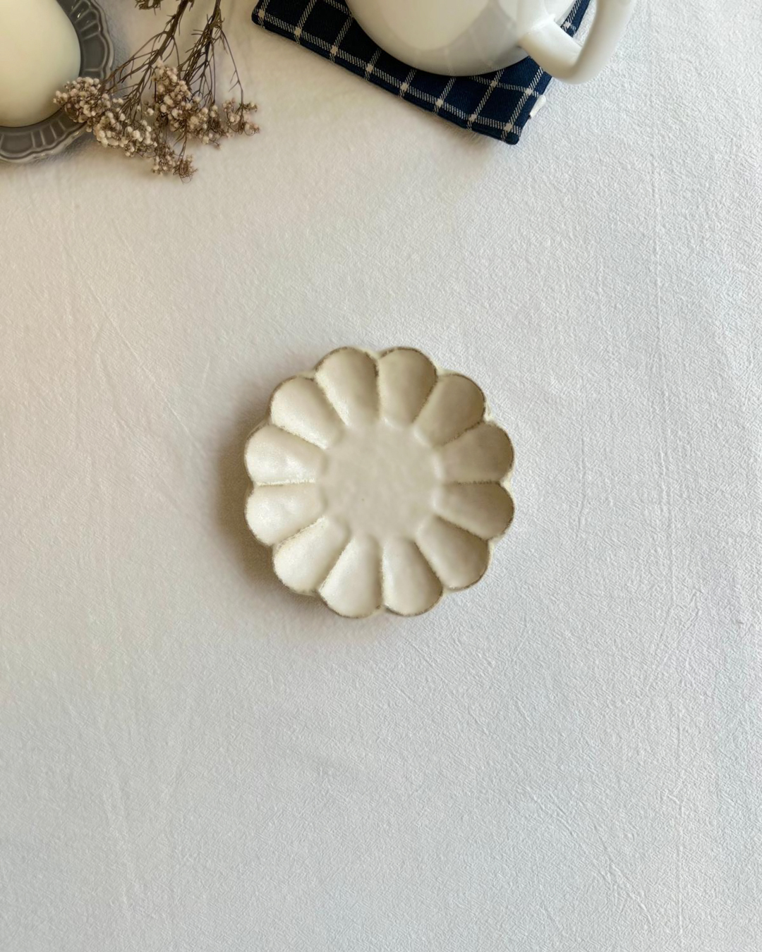 美濃燒 Rinka 14cm碟 白練｜小兵製陶所