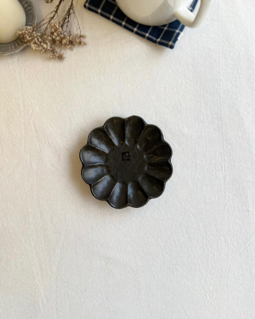 美濃燒 Rinka 14cm碟 黑練｜小兵製陶所