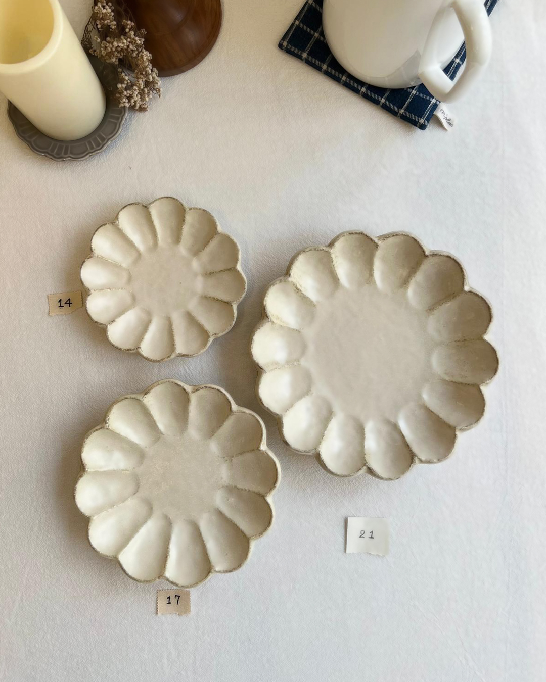 美濃燒 Rinka 17cm碟 白練｜小兵製陶所