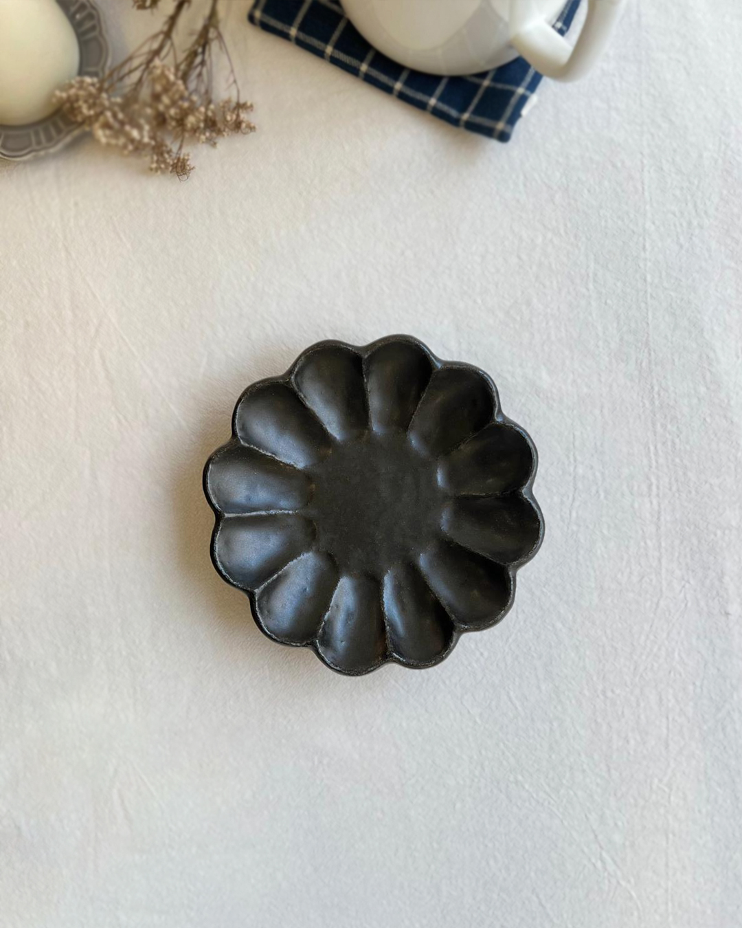 美濃燒 Rinka 17cm碟 黑練｜小兵製陶所