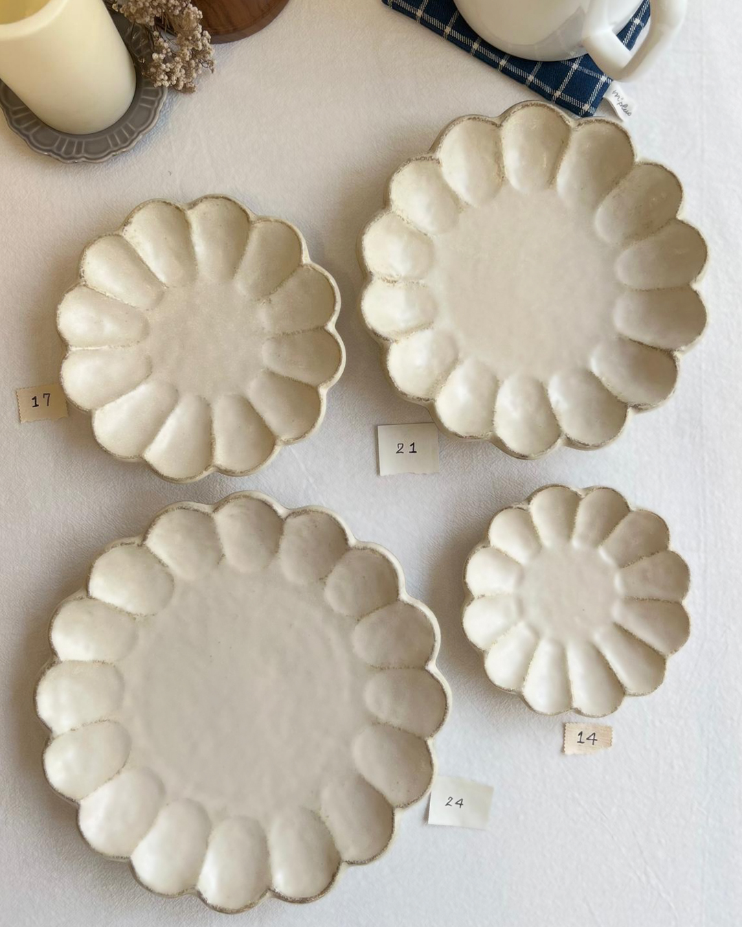 美濃燒 Rinka 24cm碟 白練｜小兵製陶所