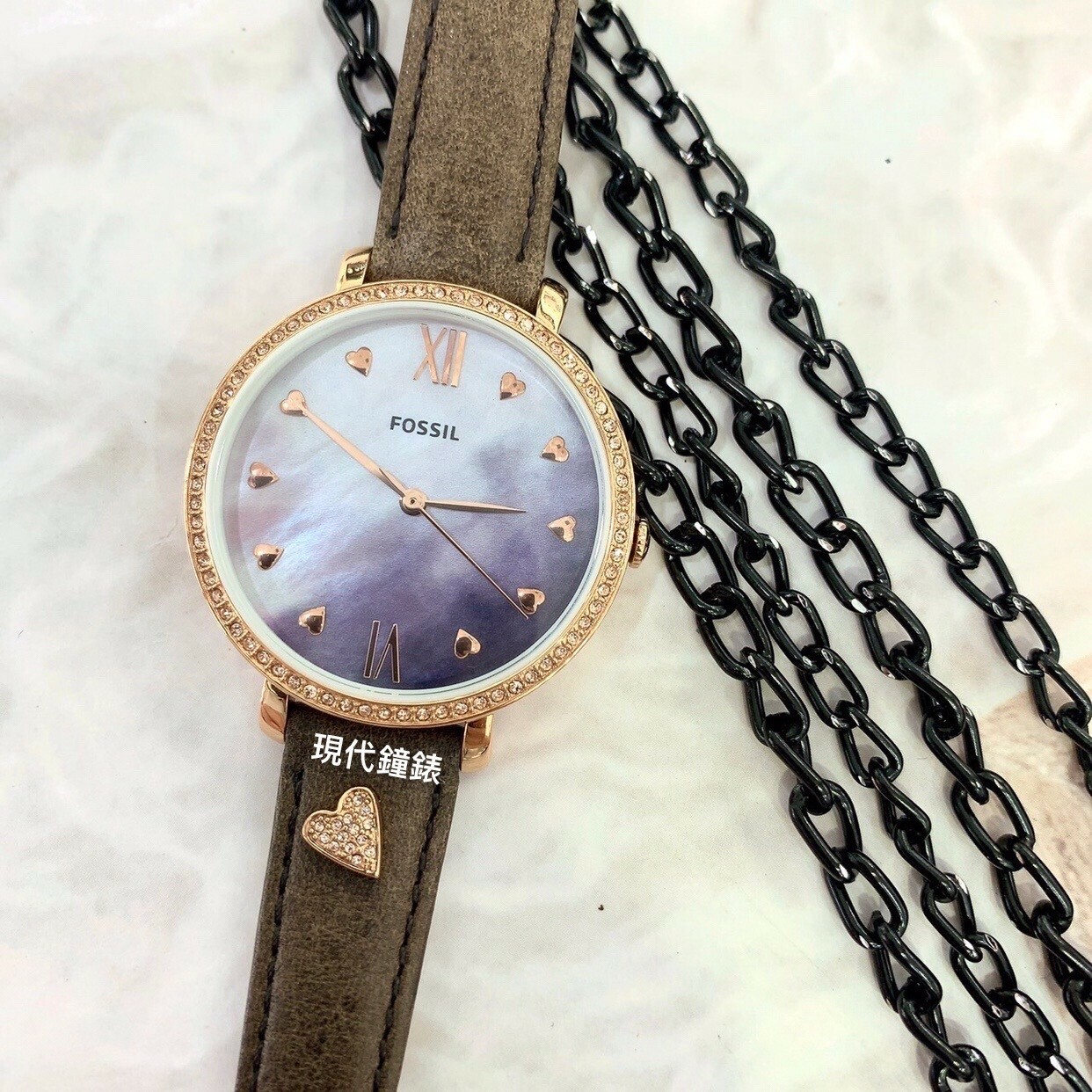 【FOSSIL】晶鑽都會優雅女錶 ES4533 35mm 現代鐘錶