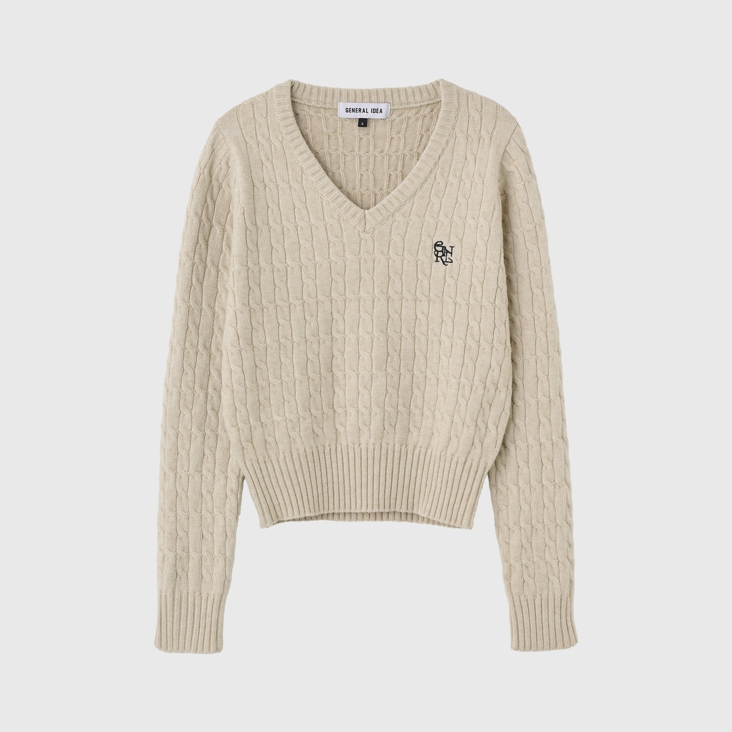 [GENERAL IDEA] GNRL WOOL V-NECK CABLE PULLOVER