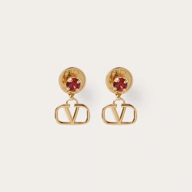 Valentino earrings red Swarovski Vlogo