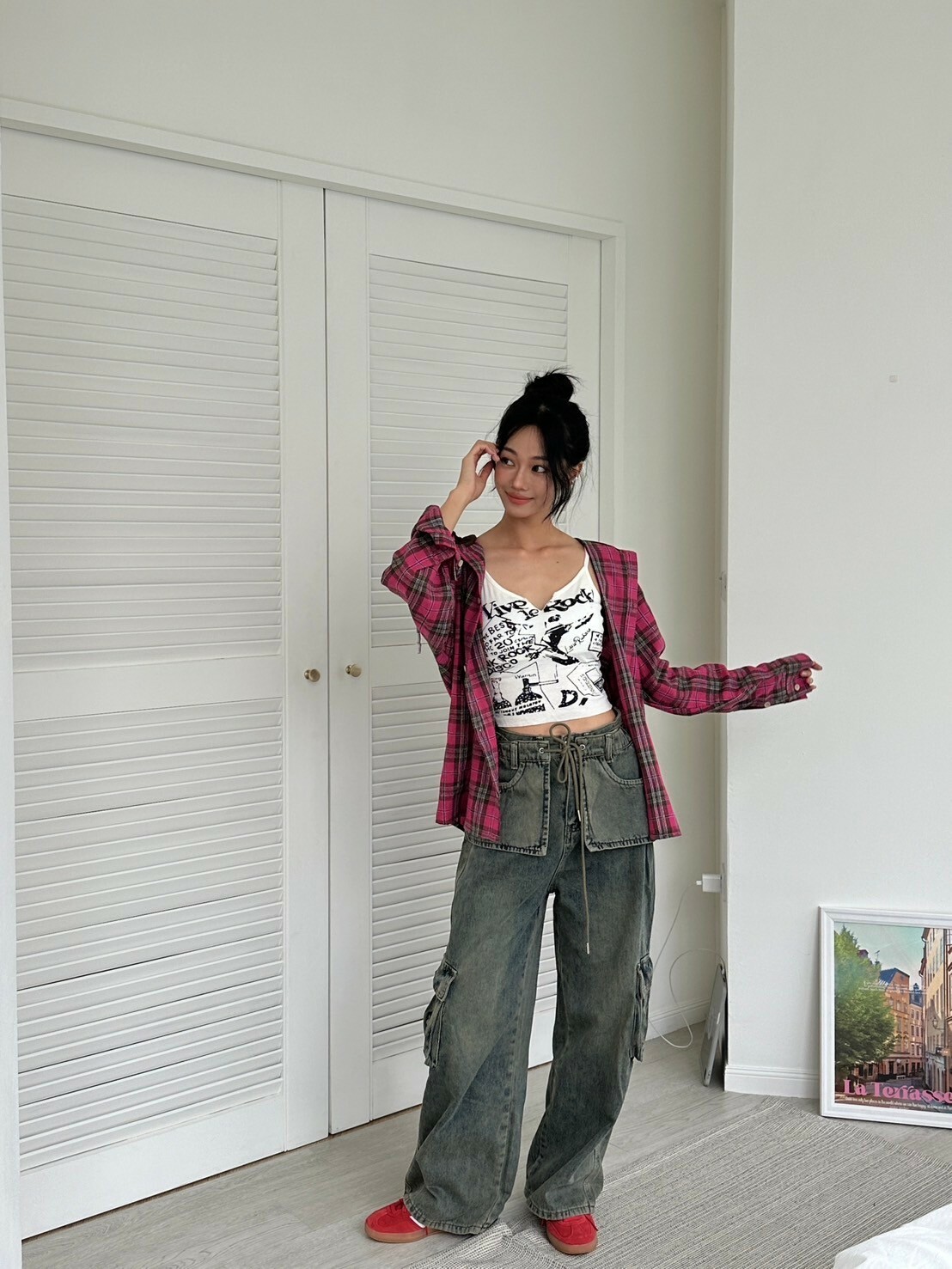 限時收單✈️設計師檔口 設計感疊穿水洗工裝牛仔褲（現貨）