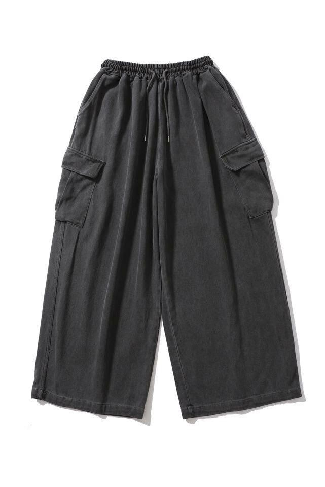 淨色工裝鬆身褲 P2990