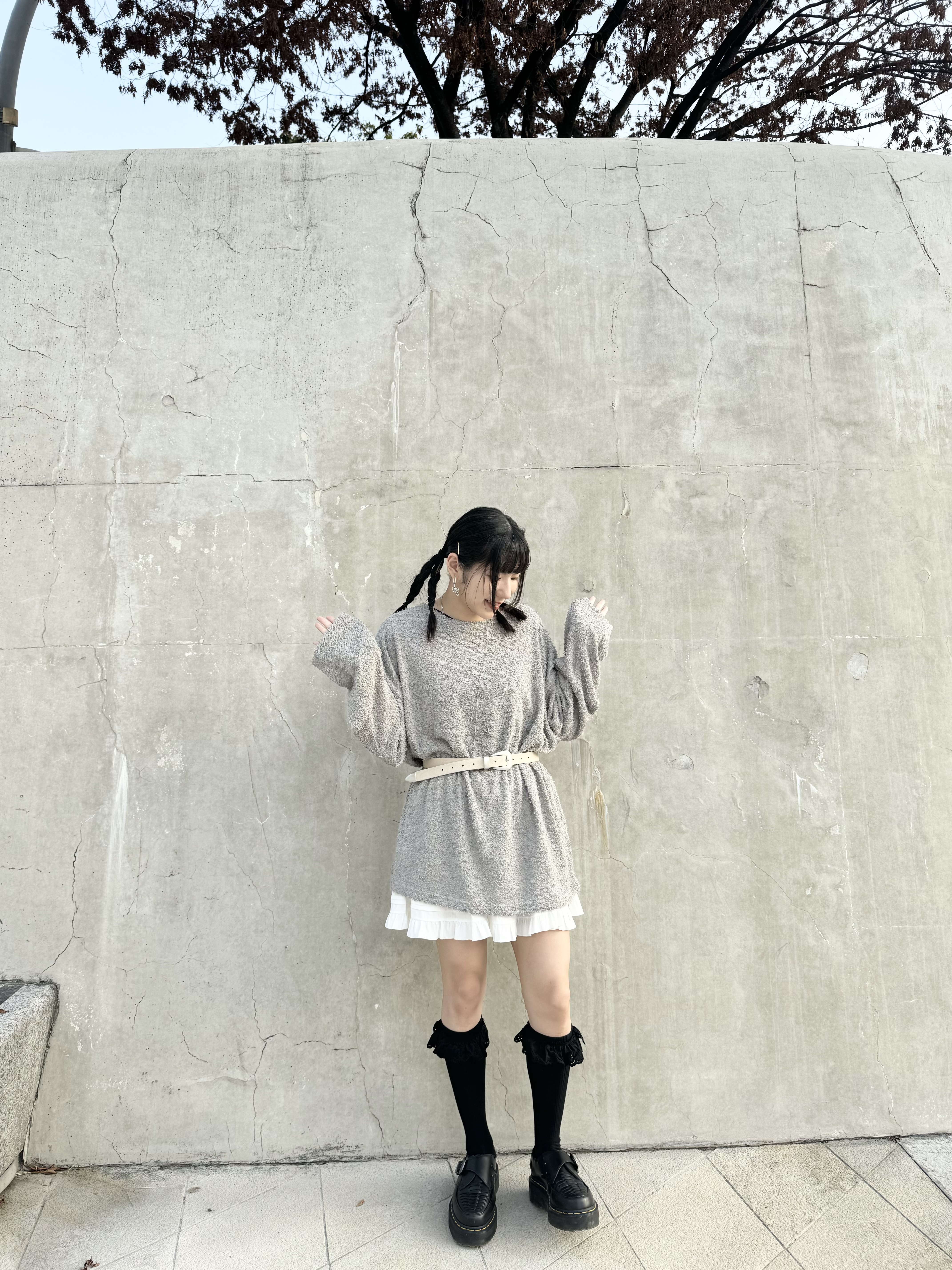 毛毛OVERSIZE TOP(GREY)