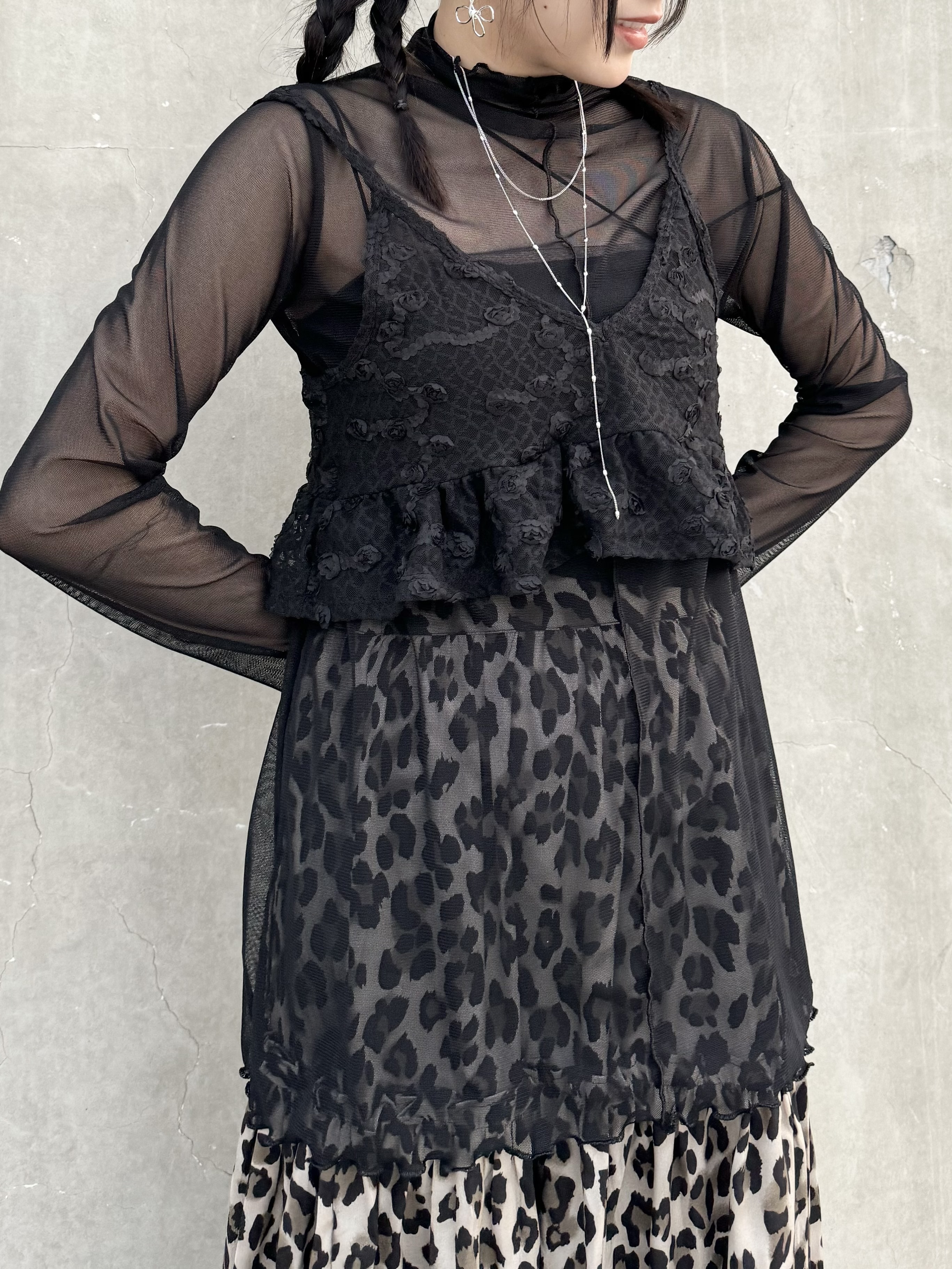 暗玫瑰花女生感VEST