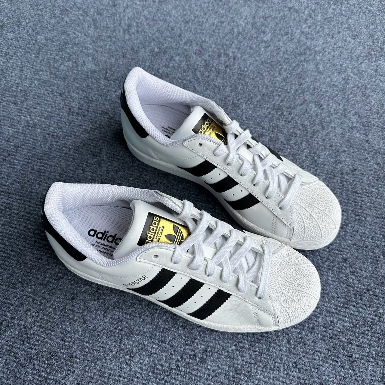 ADIDAS ORIGINALS SUPERSTAR 貝殼鞋 白黑 金標 休閒 三葉草 EG4958