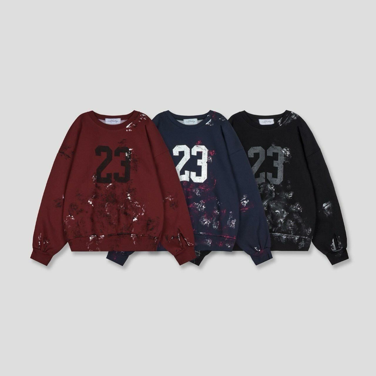 油漆數字圖案衛衣 Hashtag-023T