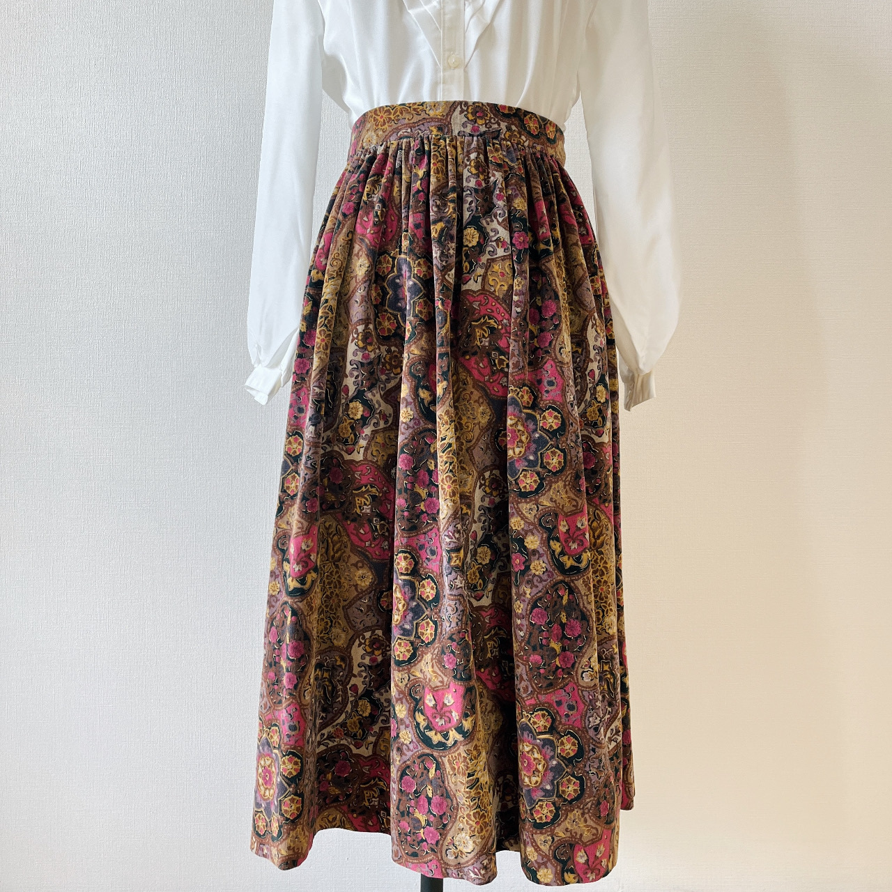 撞色珠寶閃閃古着半裙