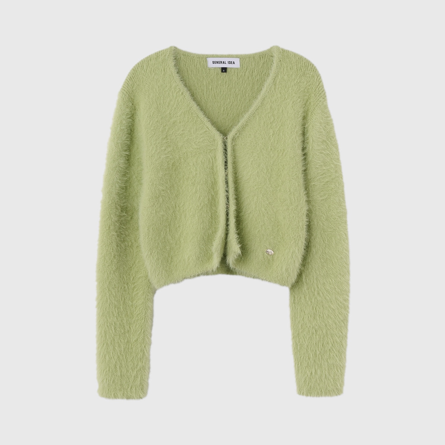 [GENERAL IDEA] HAIRY V-NECK CROPPED CARDIGAN