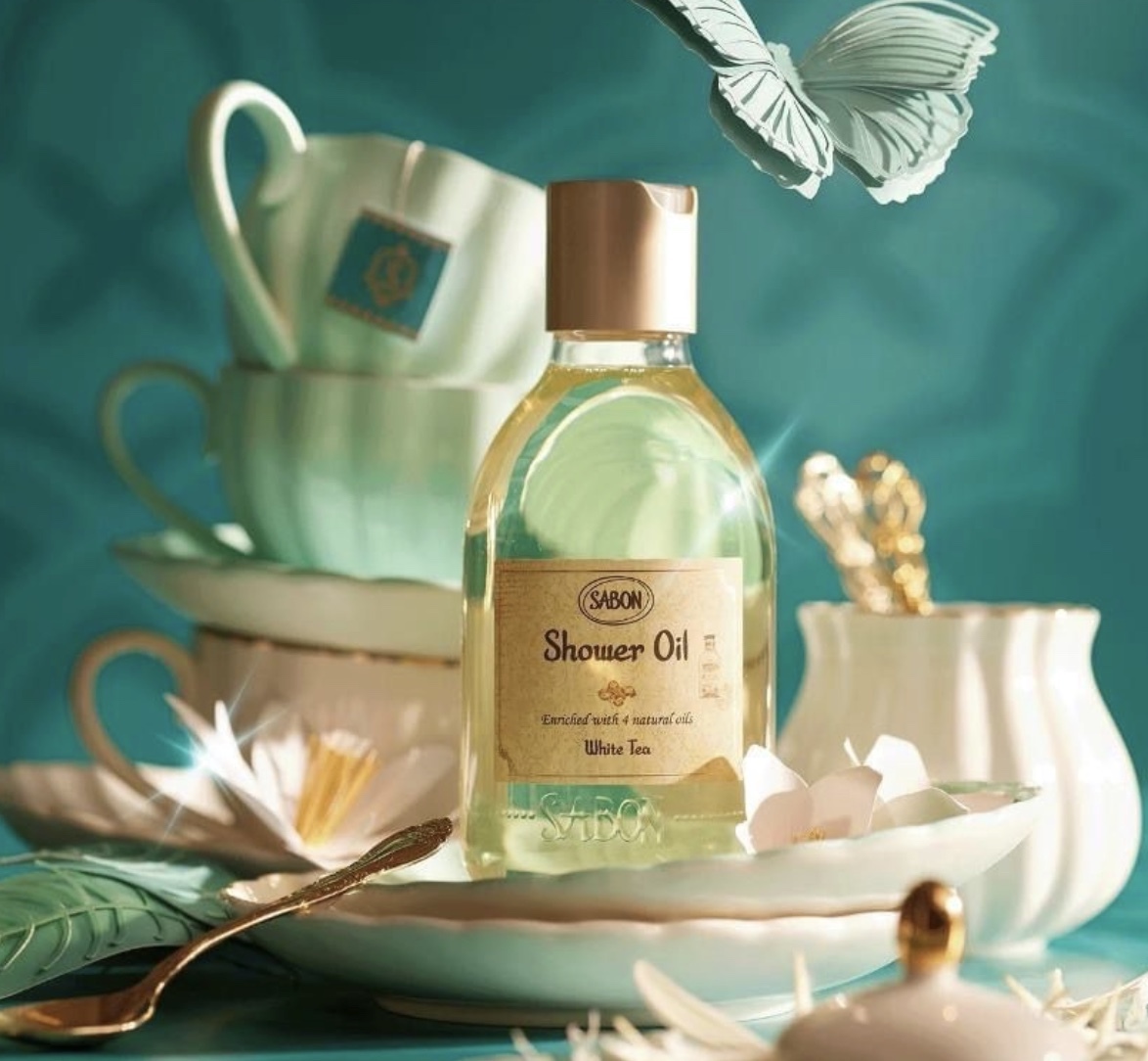 Sabon白茶清韻柔膚滋養沐浴油100ml**$68/1，2枝起$65