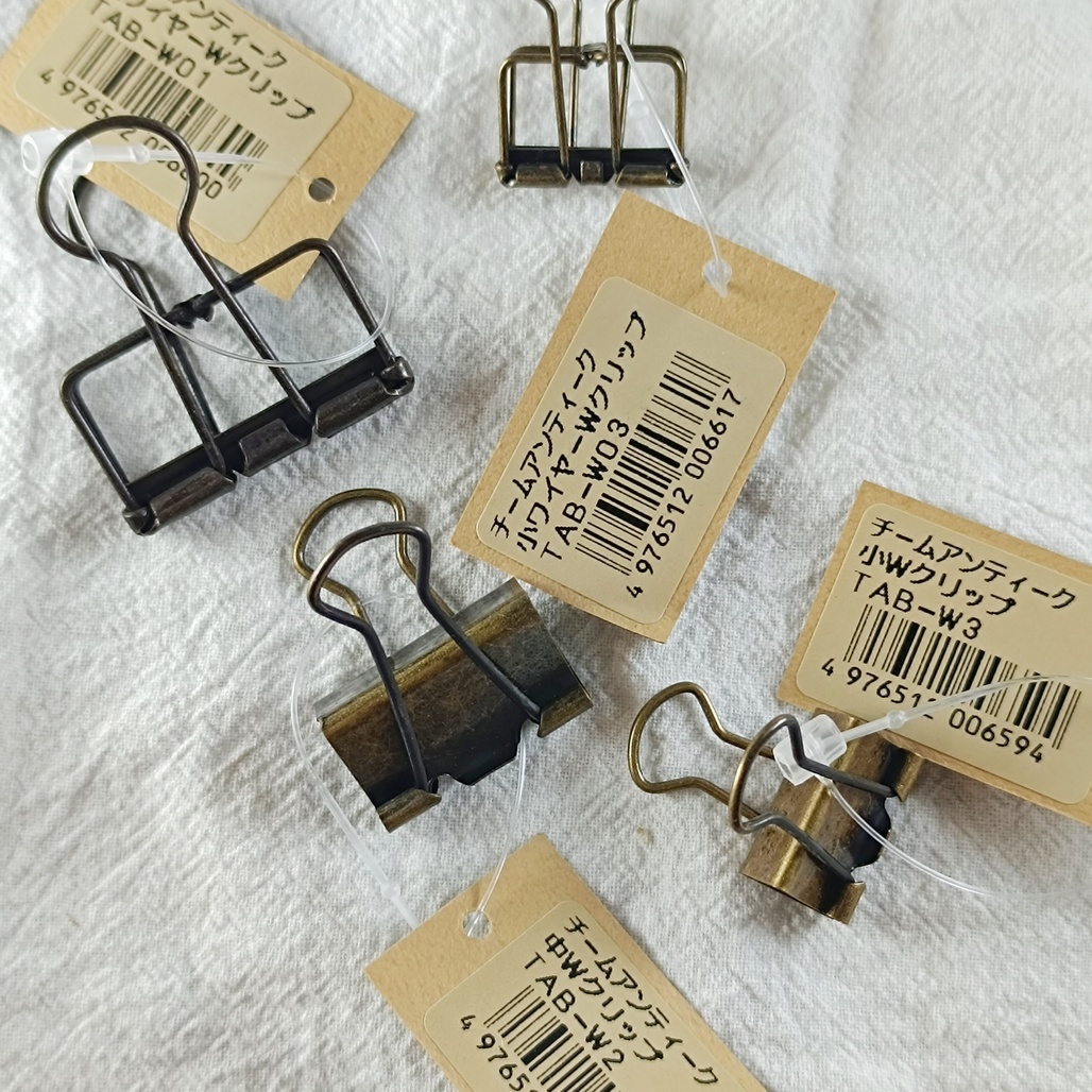 日本VELOS．復古懷舊長尾夾 古董老舊色 青銅/透視 四款