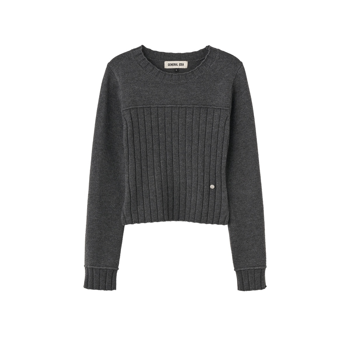 [GENERAL IDEA] RIBBED MIX KNIT PULLOVER