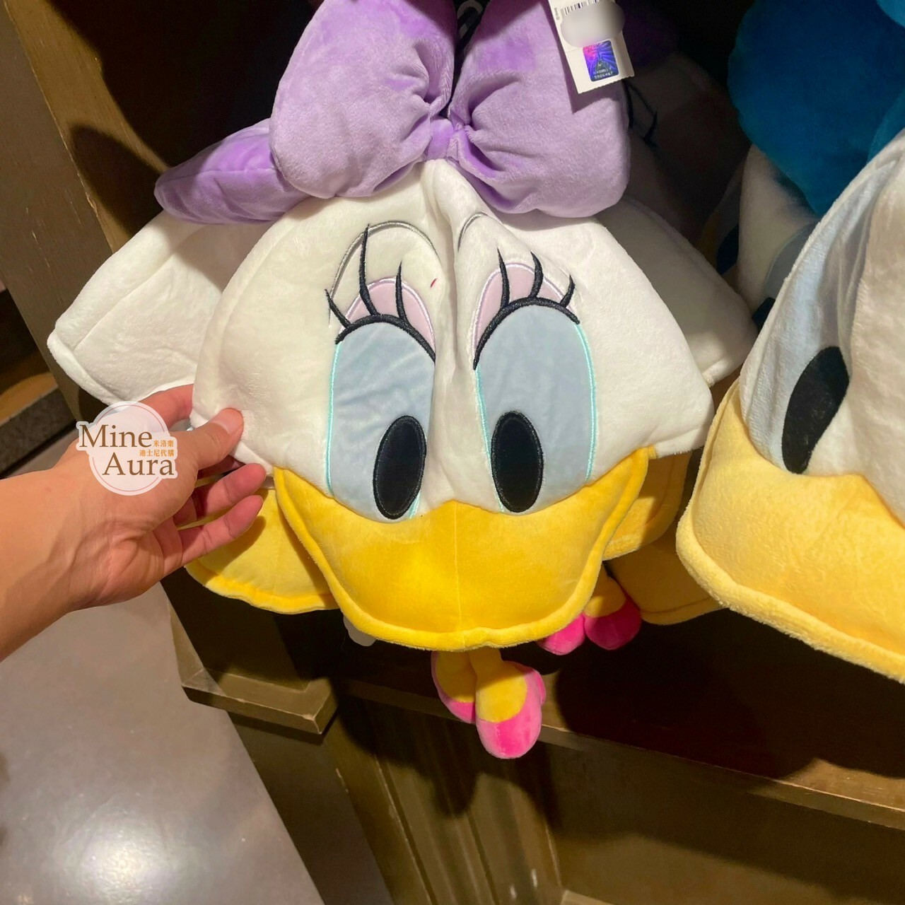 黛西 Daisy 大頭小身體絨毛 造型帽 帽子 頭套 -上海迪士尼樂園