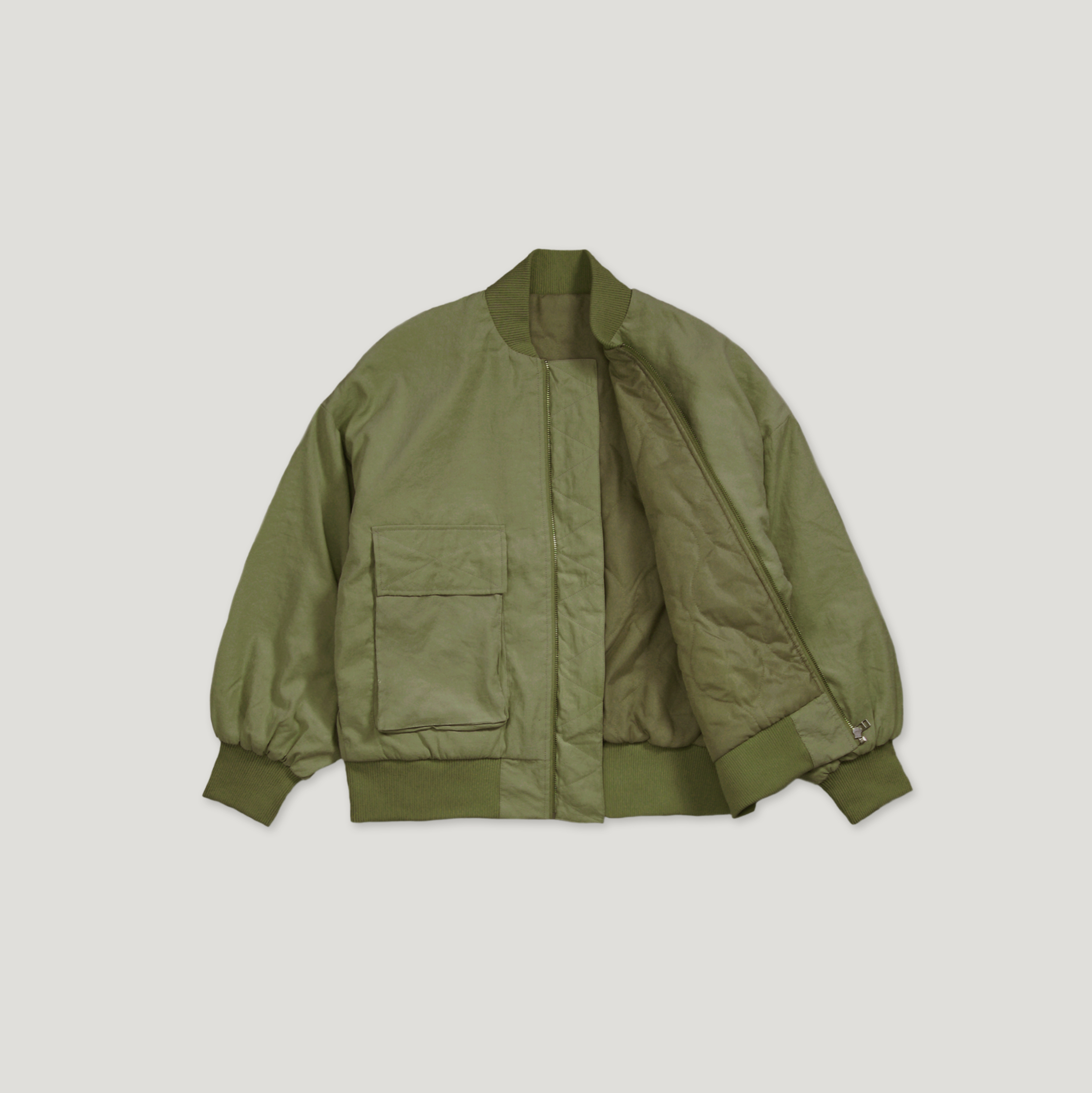 J.P.L. Sorona Quilted Peach Skin Bomber Jacket ╭ 2色 ╮