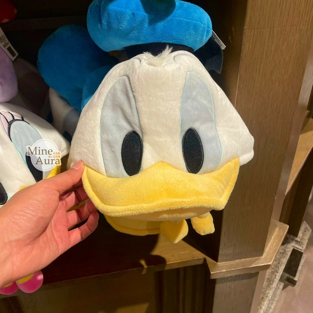 唐老鴨 Donald 大頭小身體絨毛 造型帽 帽子 頭套 -上海迪士尼樂園