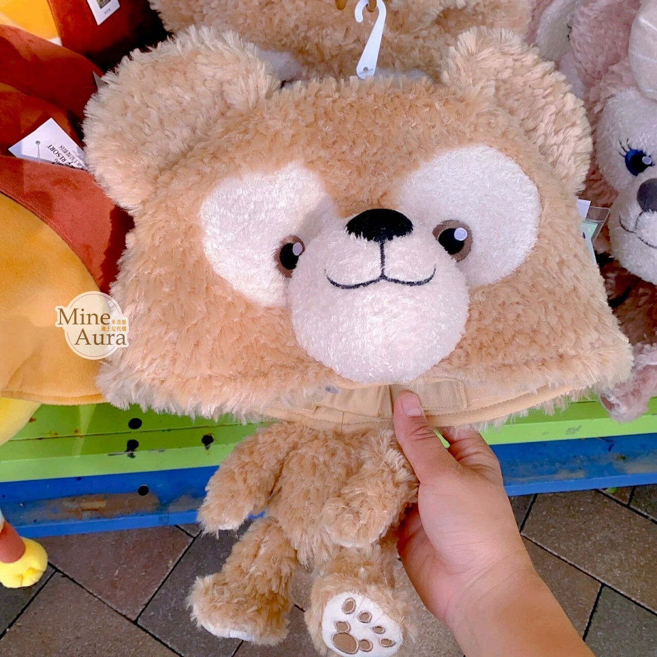 達菲 Duffy 大頭小身體絨毛 造型帽 帽子 頭套 -上海迪士尼樂園