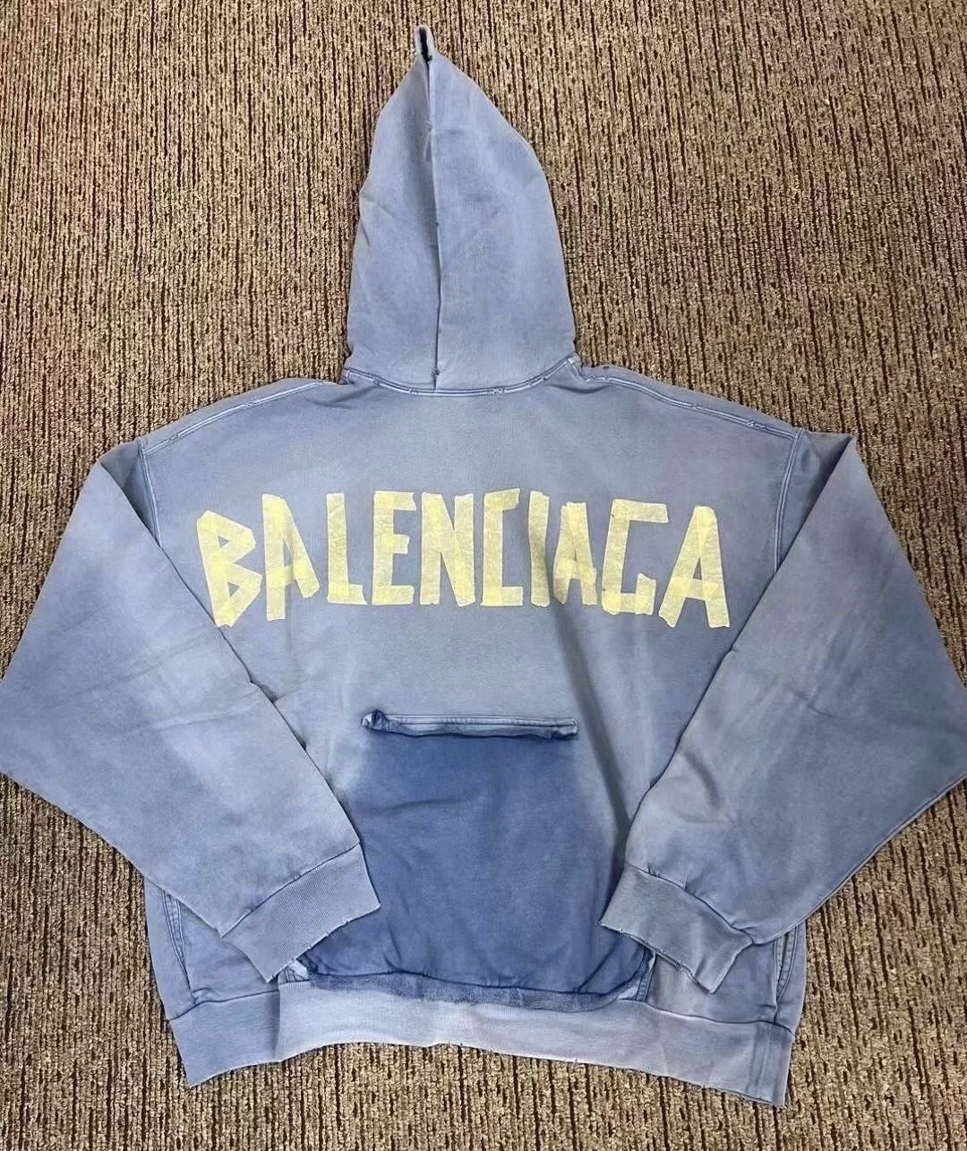 【NICE 歐美日韓代購】長袖 帽T上海經銷商24FW BALENCIAGA/巴黎世家 膠帶字母做舊破洞🔥