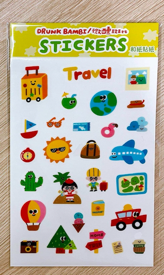 旅行 和紙小貼紙 手帳貼紙｜微醺斑比