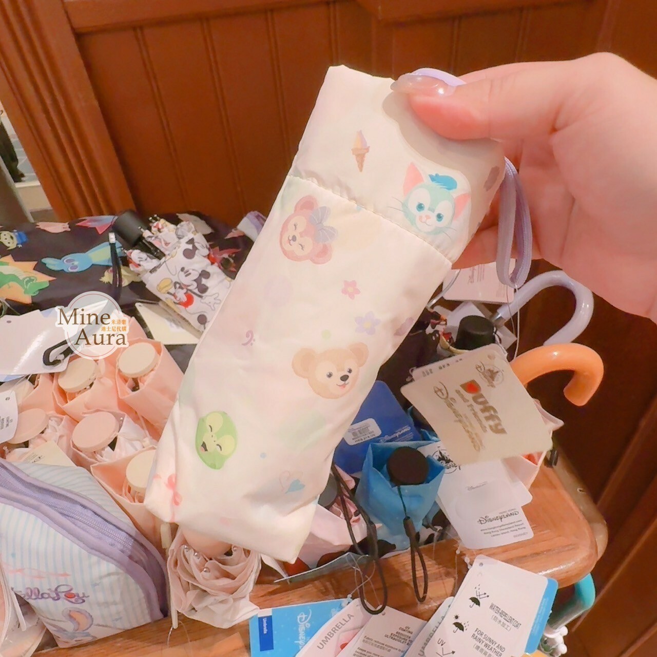 達菲 Duffy 與好友們 圖案 抗UV 防紫外線 隨身 折疊傘 晴雨傘 D&F達菲系列 -香港迪士尼樂園