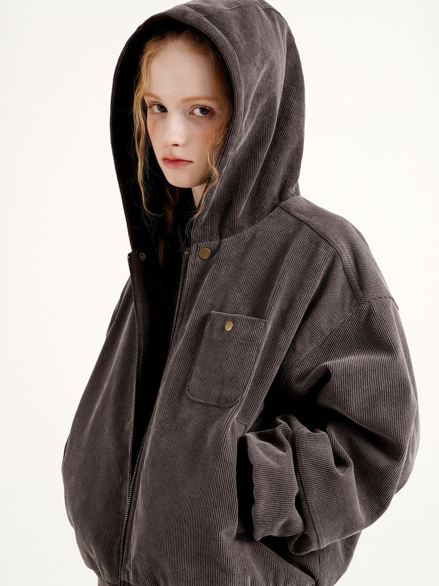 <預購> 韓國WV PROJECT復古燈芯絨連帽保暖外套