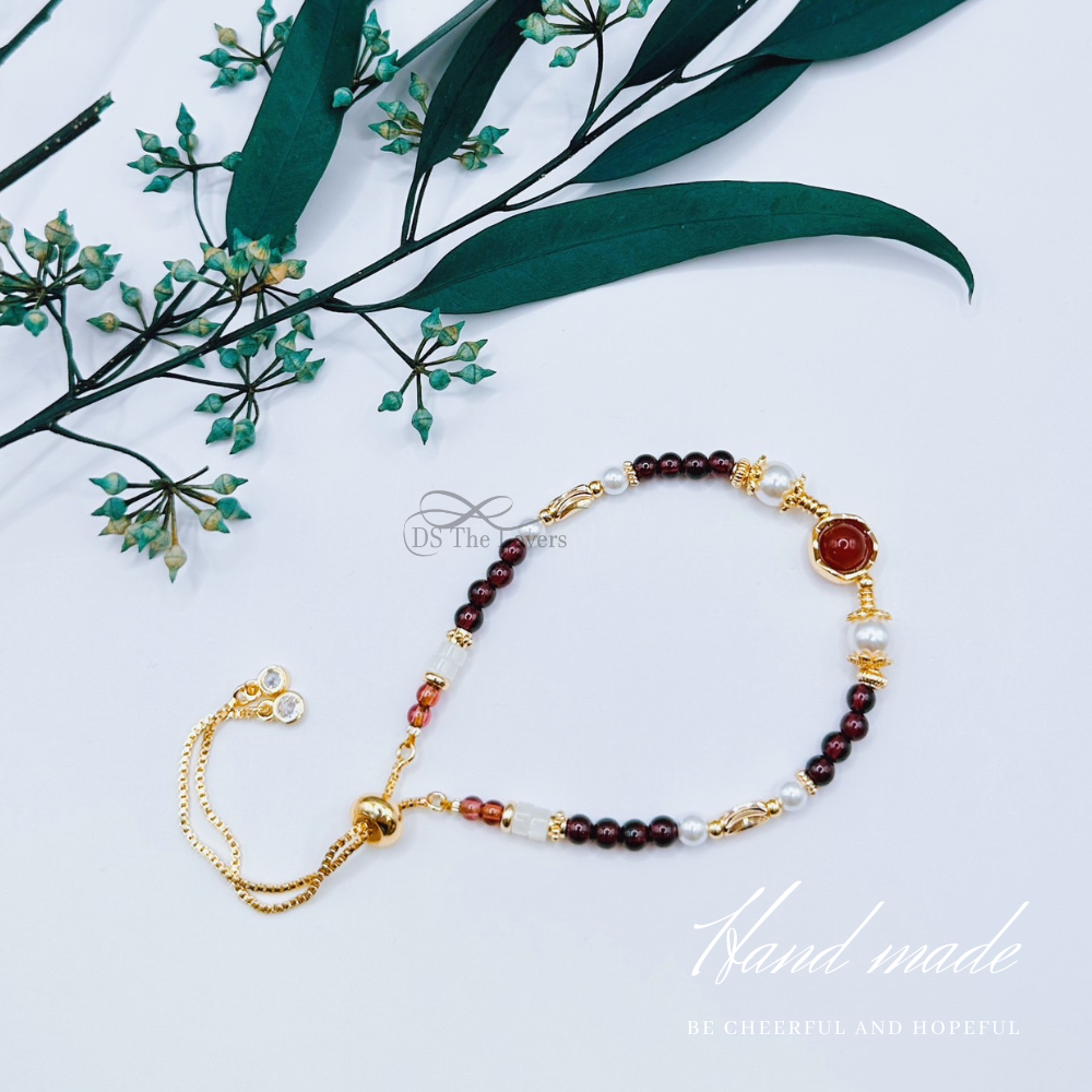 DS The Lovers 設計款 天然水晶『緋紅璀璨』 石榴石紅瑪瑙能量手鍊