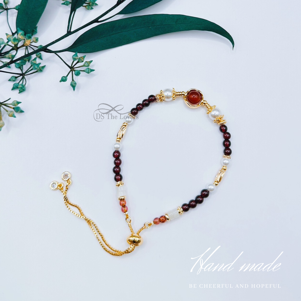 DS The Lovers 設計款 天然水晶『緋紅璀璨』 石榴石紅瑪瑙能量手鍊