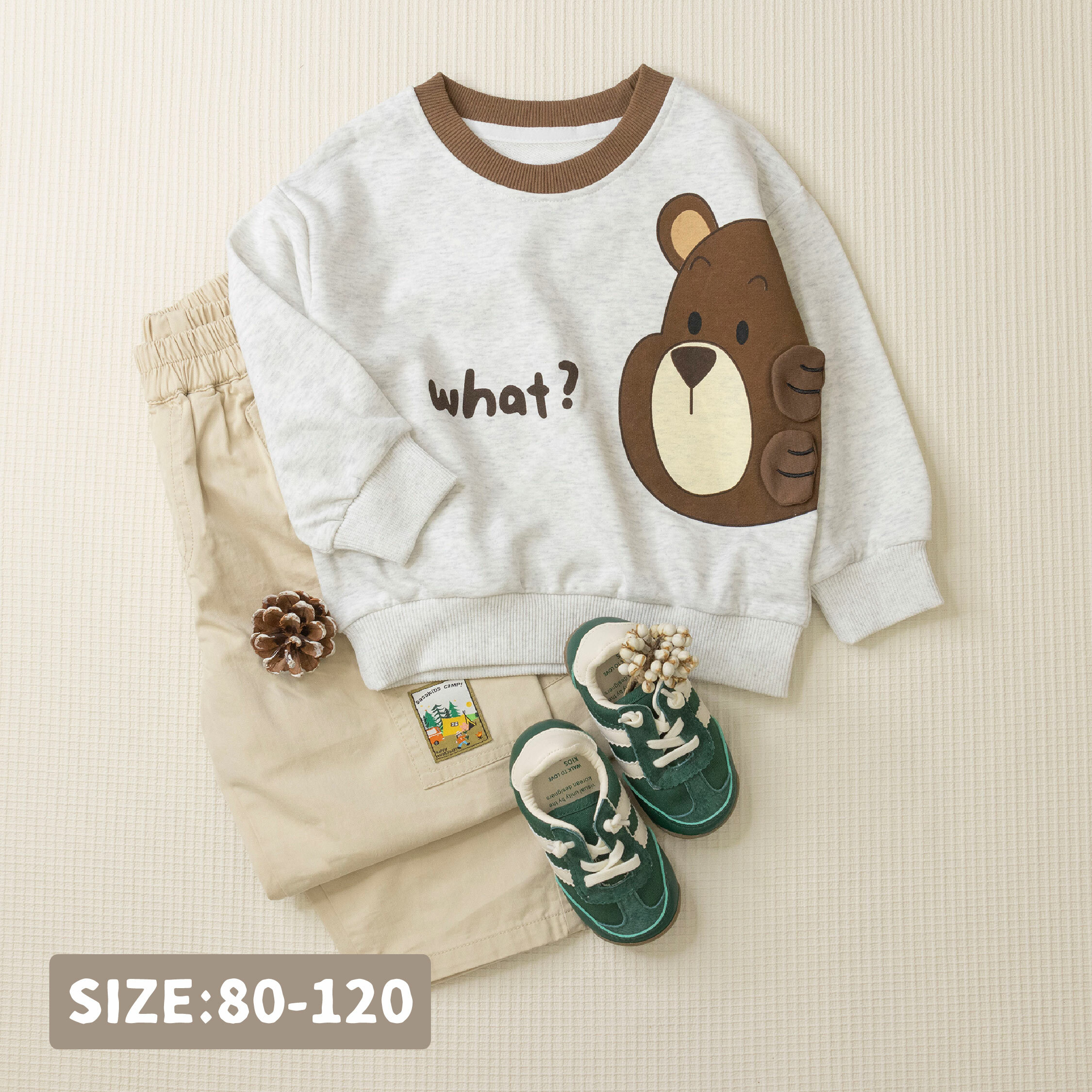 【H45186】熊熊玩捉迷藏立體造型上衣