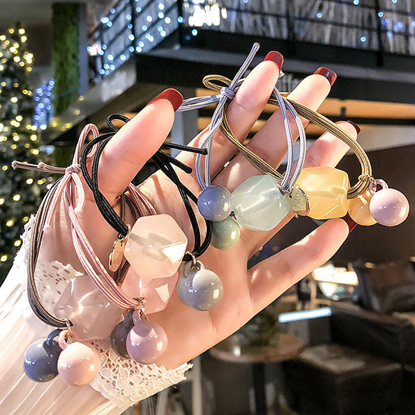 韓國JK 可愛少女糖果色時尚簡約發繩糖皮筋頭飾(5件) J0446