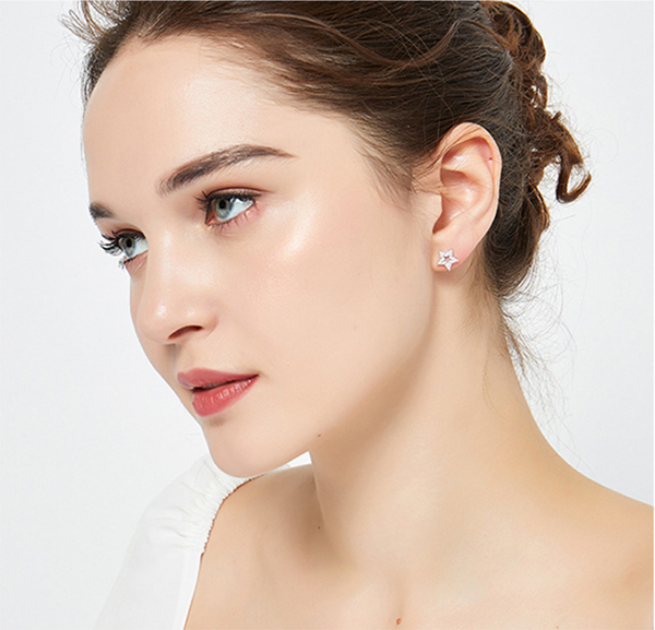 韓國JK 氣質簡約星星銀針耳釘 J0452