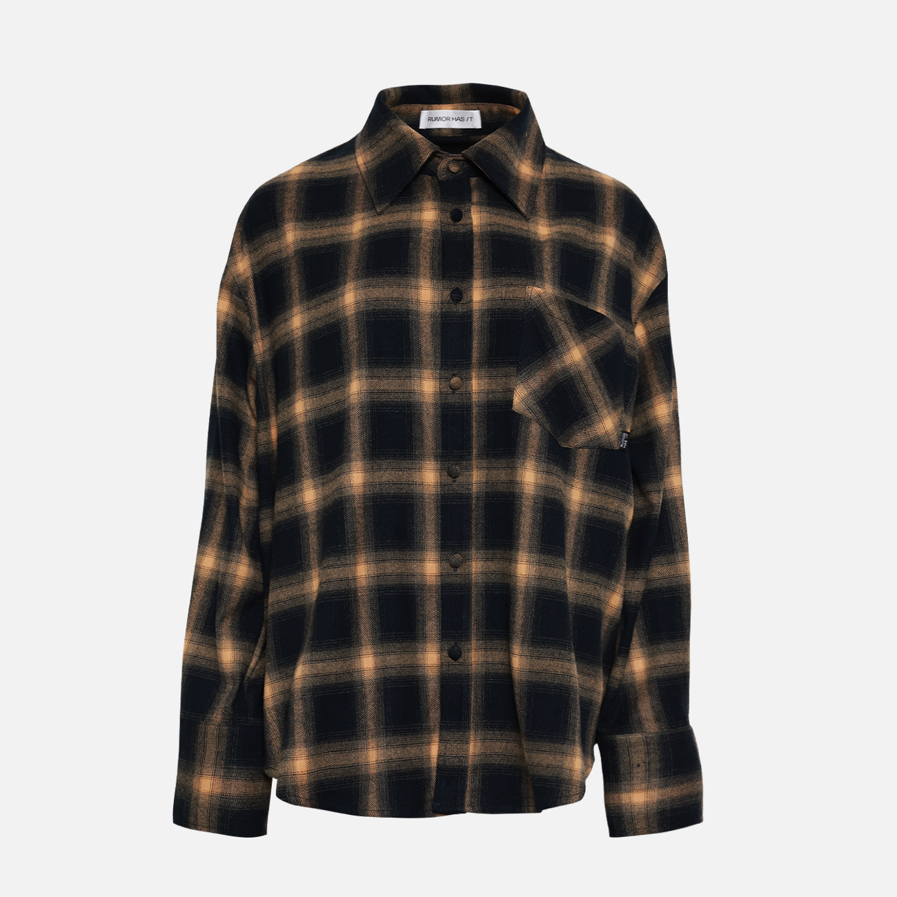 Modern Plaid Embroidery Wide Shirt