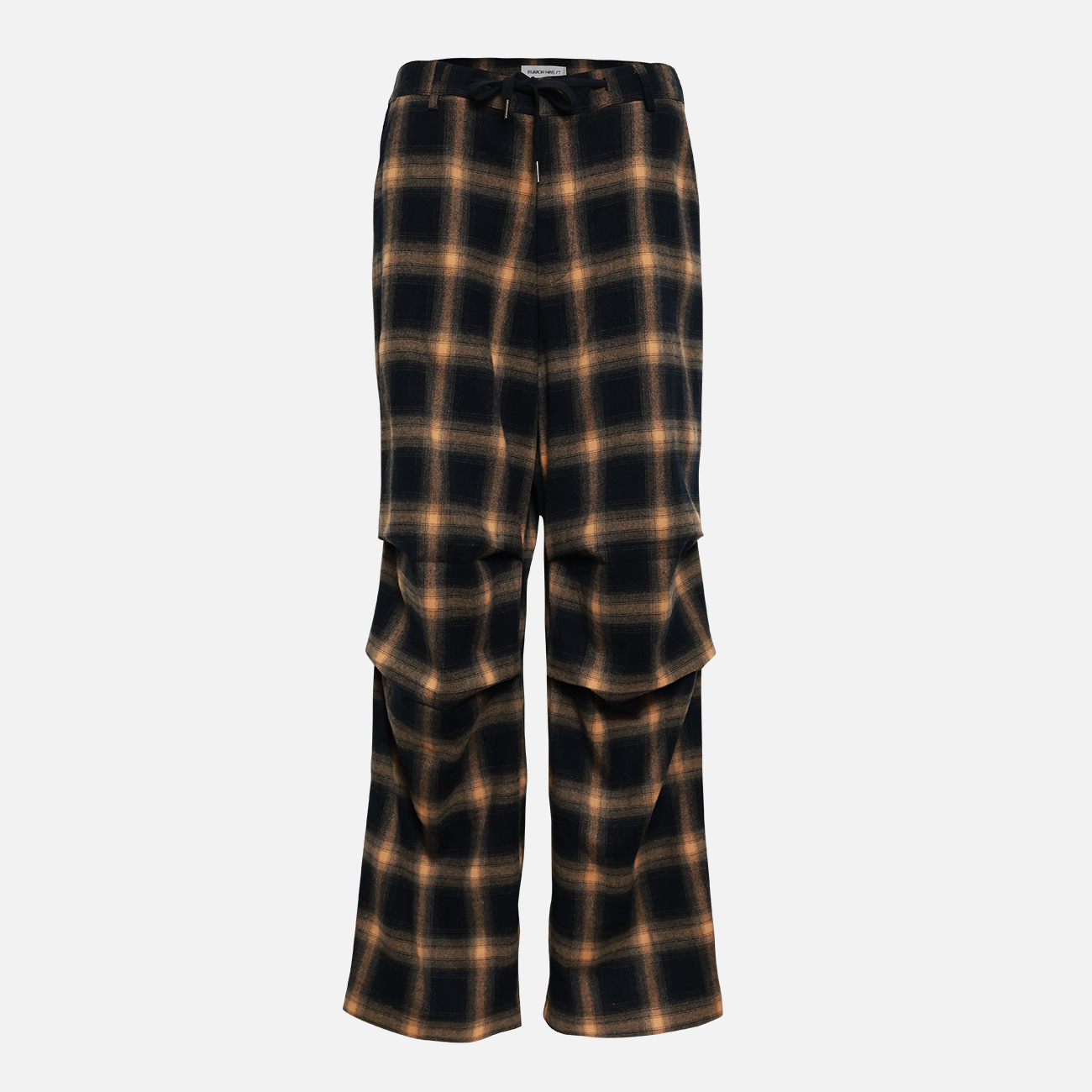 Modern Plaid Pleated Trousers