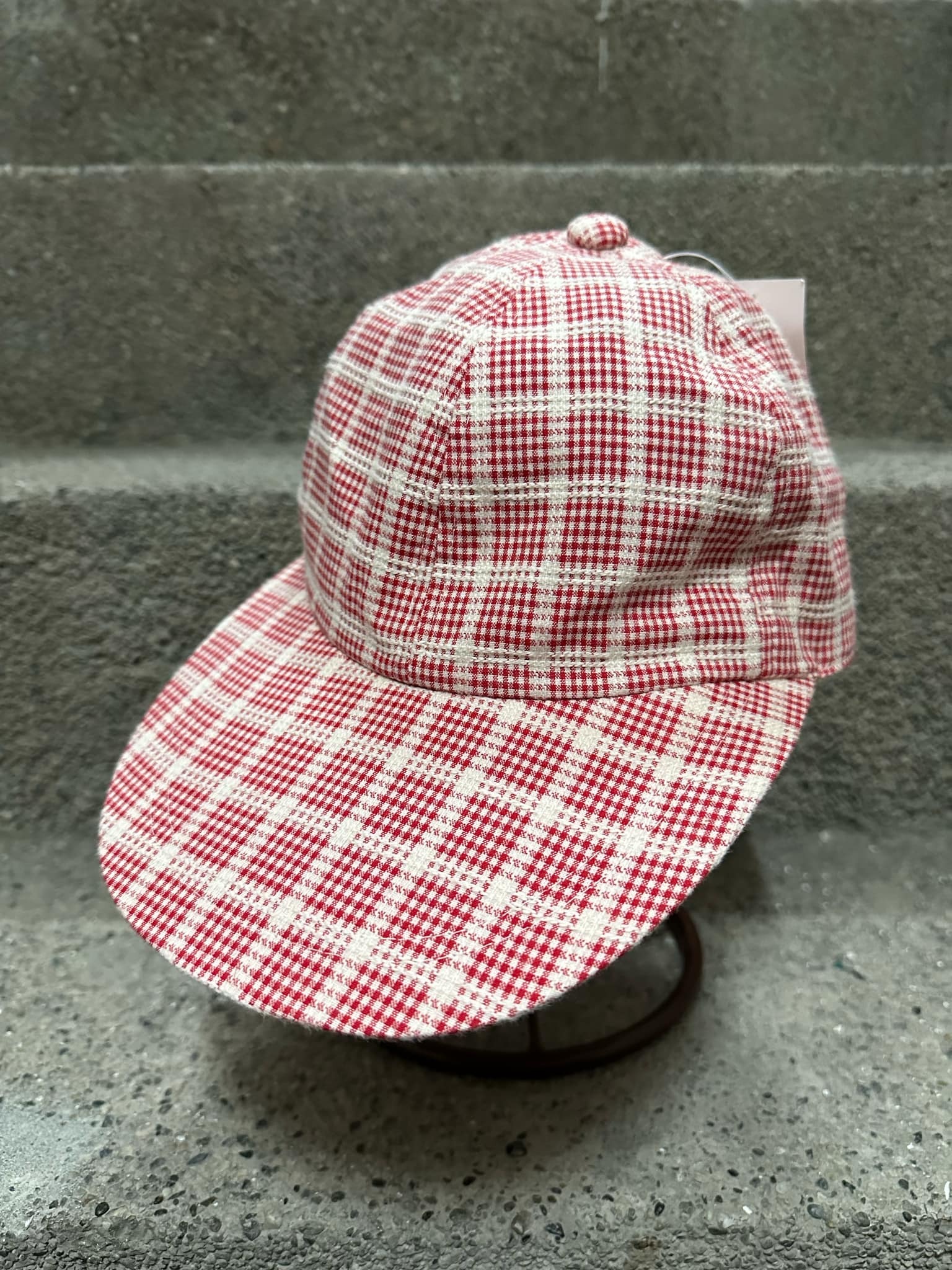 80s Cotton Check Cap Made in Japan
