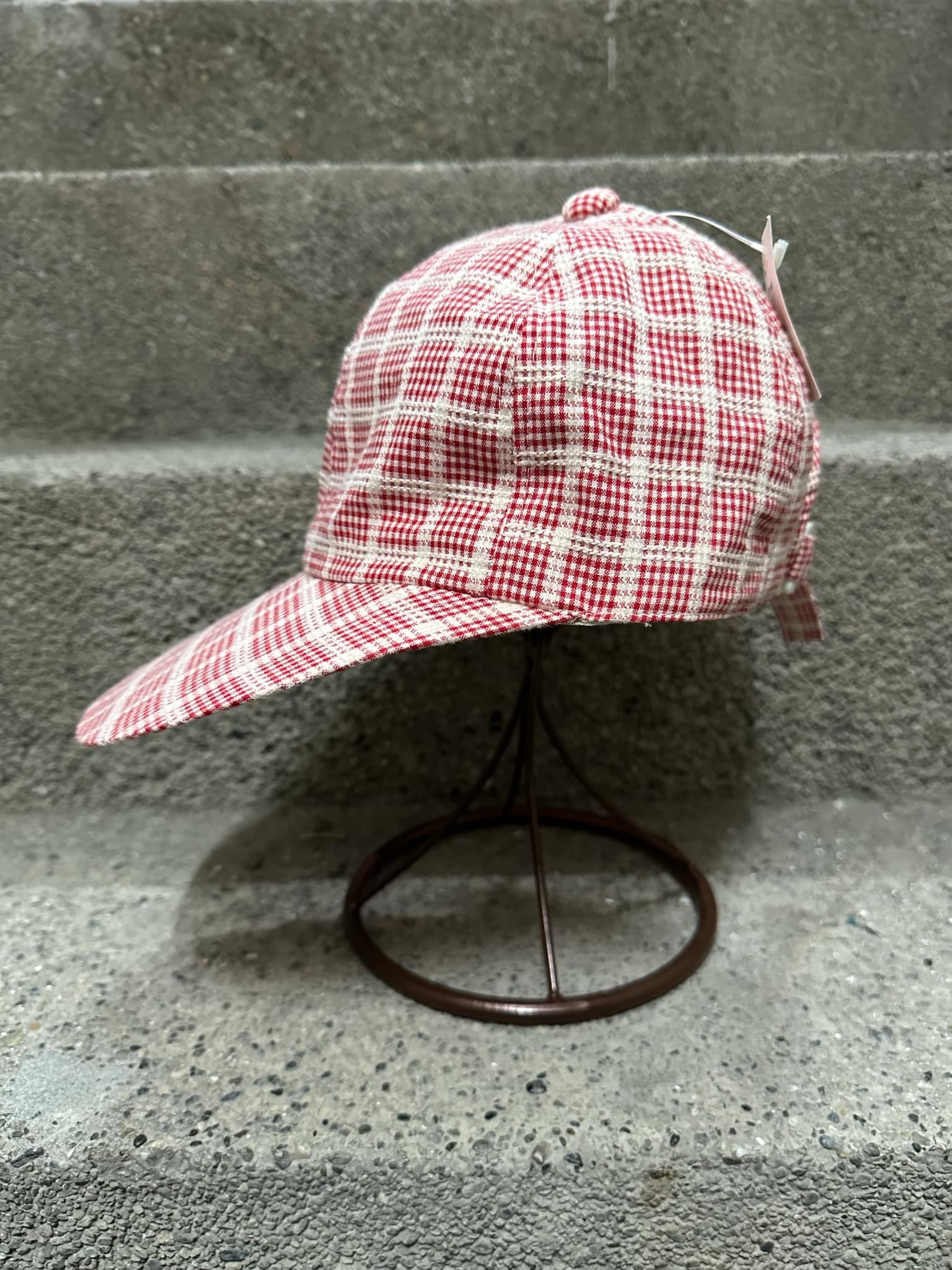 80s Cotton Check Cap Made in Japan