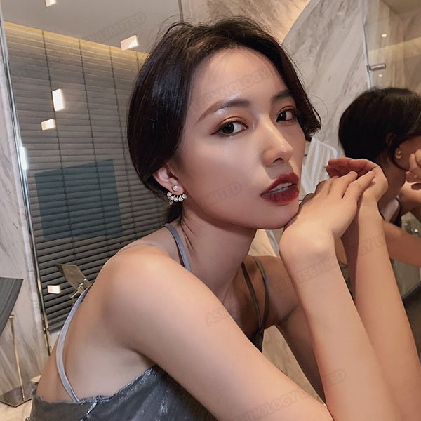 韓國JK 新款時尚精緻百搭小珍珠後掛式可愛俏皮耳釘 J0477