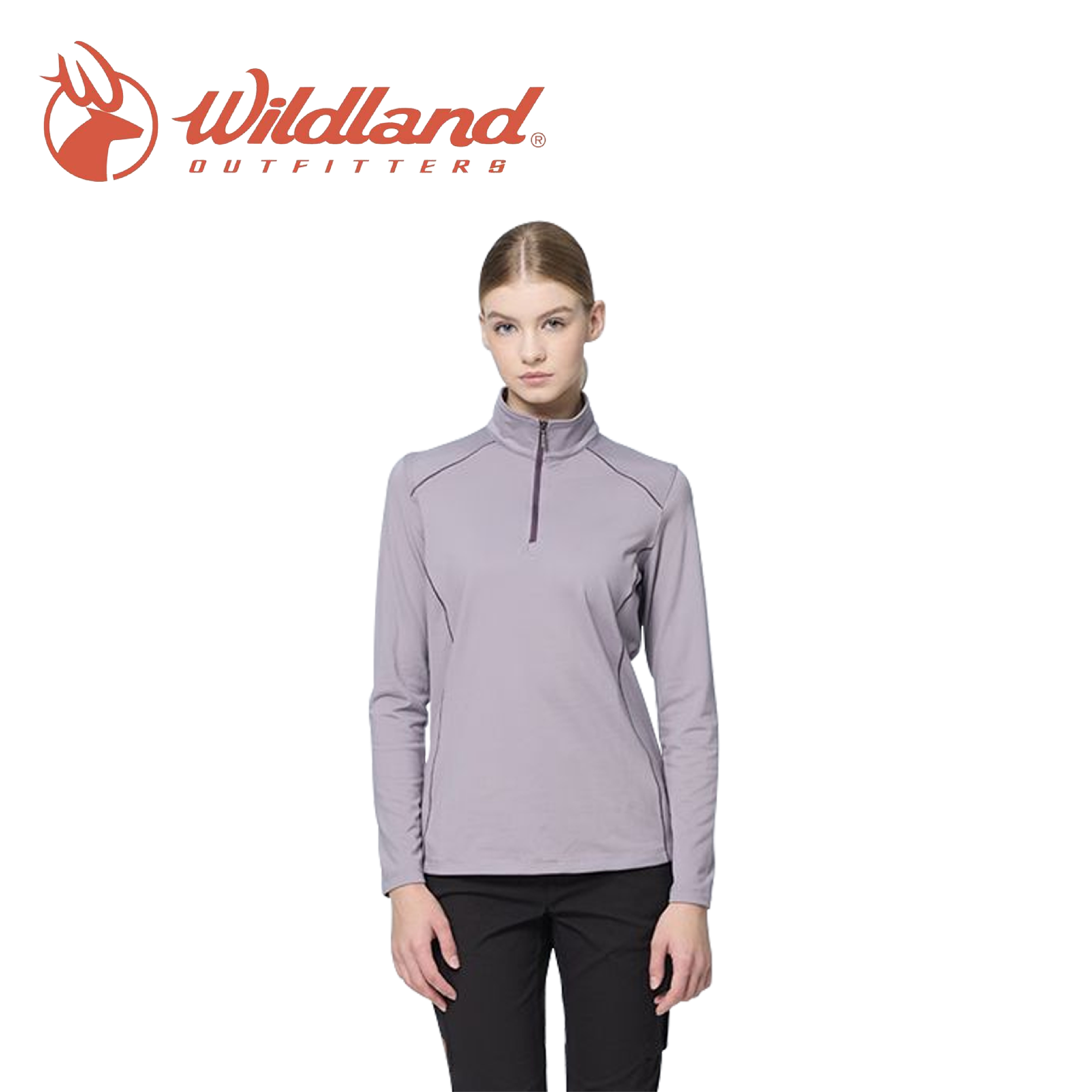 Wildland荒野 彈性暖感扒線半襟拉鍊機能衣 女款 (2色) 12WB22601